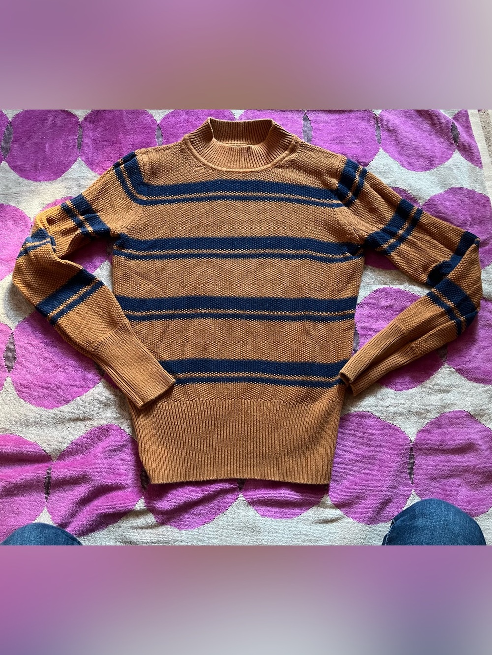 Gap Cotton Stripe Mockneck Sweater